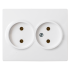 Фотография товара 'Bylectrica Розетка 2-местная СУ без заземляющего контакта, серия МАСТЕР, РС16-0041'