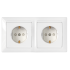Фотография товара 'Bylectrica Розетка 2-местная СУ с заземляющим контактом со шторкой в рамке, серия СТИЛЬ, РС16-358'