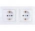 Фотография товара 'Bylectrica Розетка 2-местная, угловая открытая установка, с заземляющим контактом, серия УЮТ, РА16-772'