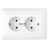 Фотография товара 'Bylectrica Розетка 2-местная СУ с заземляющим контактом, серия СТИЛЬ, РС16-313'